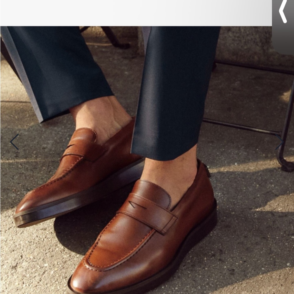 Elegant Men's Tan Leather Slip-On Loafers